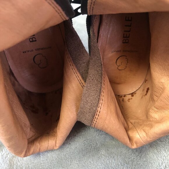 Belle Brown Suede Heeled Mid Calf Side Zip Boot Size 7 - Picture 16 of 16
